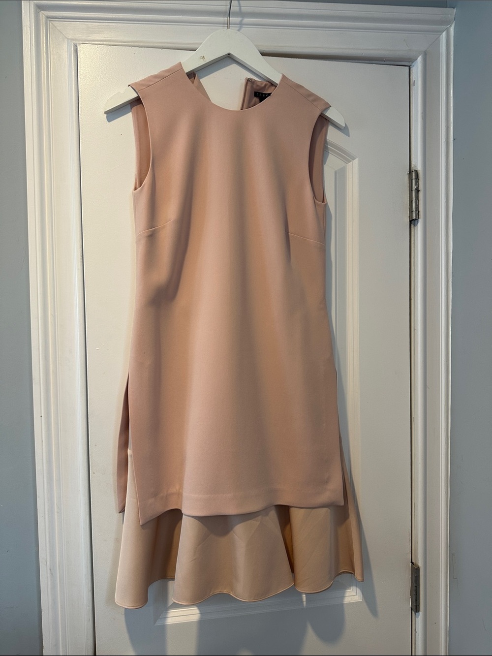 Theory Blush Pink High-Low Sleeveless Shift Dress